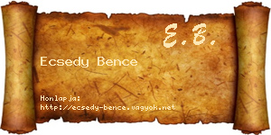 Ecsedy Bence névjegykártya